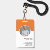 Badge Orange ID | Société de Cartes d'Identification des (Avant avec lanière)