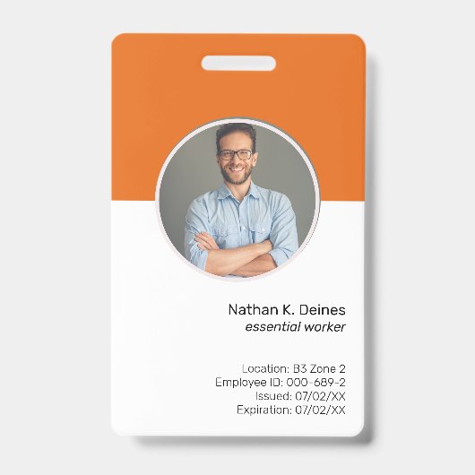 Badge Orange ID | Société de Cartes d'Identification des (Avant)
