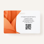 Badge Orange | Insigne d'identification photo de l'emplo (Dos)