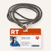 Badge Orange | Insigne d'identification photo de l'emplo (Devant avec lanière)