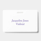 Badge Orchestre de cordes de violon insigne de nom perso (Arrière)