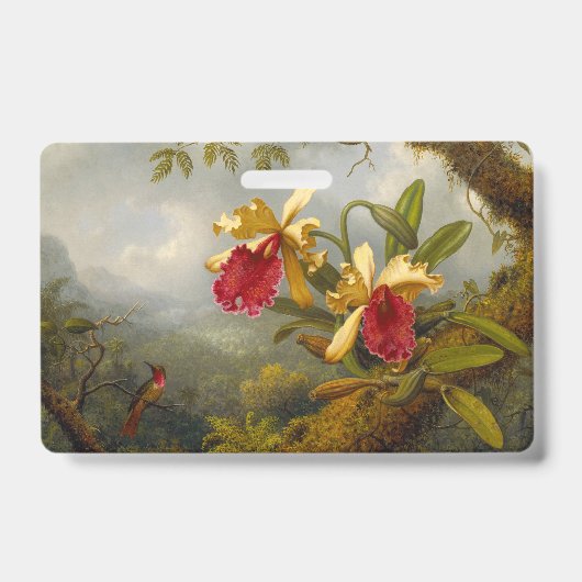 Badge Orchidées et colibri Heade (Avant)