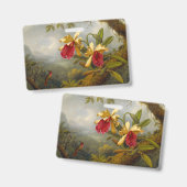 Badge Orchidées et colibri Heade (Avant & arrière)