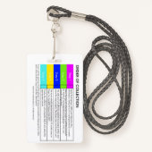 Badge Ordre De Contrôle Des Médicaments De Collecte Insi (Devant avec lanière)