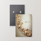 Badge Ornate Gold Flourish Button (Recto/Verso)