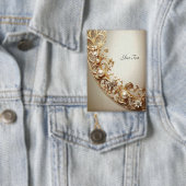 Badge Ornate Gold Flourish Button (Insitu)