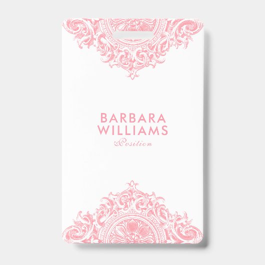 Badge Ornement rose fille (Avant)