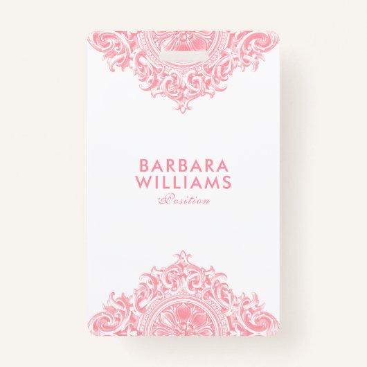 Badge Ornement rose fille (Devant)