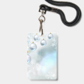 Badge ornements de Noël et flocons de neige (Arrière avec lanière)