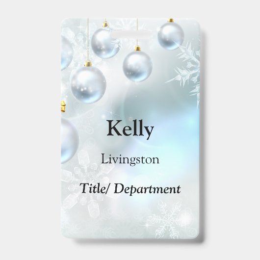 Badge ornements de Noël et flocons de neige (Avant)