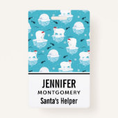 Badge Ours polaires mignons à Santa Hats Motif de Noël (Dos)