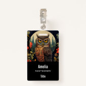 Badge Owl at Night with a Full Moon (Dos avec clip)