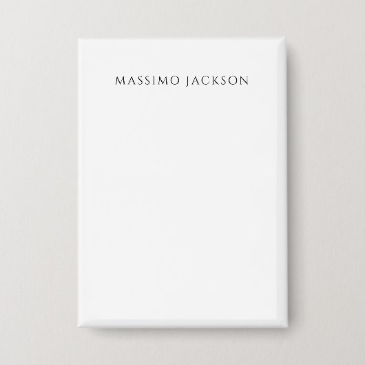 Badge Own Name Calligraphy Chic Plain Simple Black White (Recto)