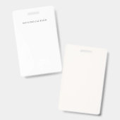 Badge Own Name Calligraphy Chic Plain Simple Black White (Avant & arrière)