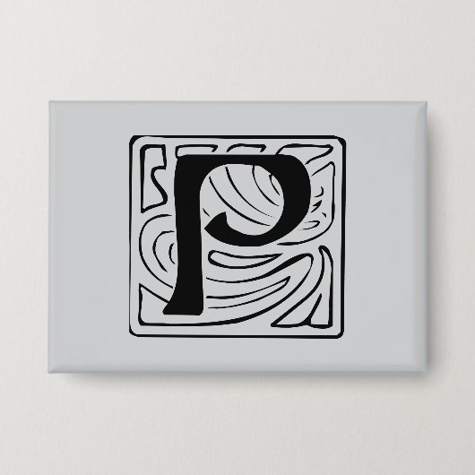 Badge P monogramme noir (Recto)