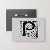 Badge P monogramme noir (Recto/Verso)