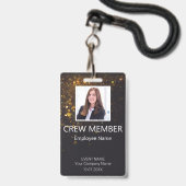 Badge Pailleté Événement QR Code Membre d'Équipe P (Avant avec lanière)