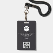 Badge Pailleté Événement QR Code Membre d'Équipe P (Arrière avec lanière)