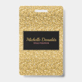 Badge Paillettes dorées et monture noire (Arrière)