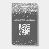 Badge Paillettes grises et argentées | Invitation d'anni (Arrière)