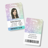 Badge Paillettes holographiques jolies et glamour pour f (Avant & arrière)