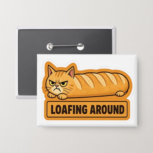 Badge Pain de chat drôle à traîner (Recto/Verso)