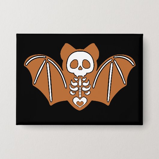 Badge Pain d'épices Squelette Bat (Recto)