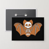 Badge Pain d'épices Squelette Bat (Recto/Verso)