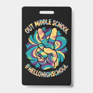 Badge Paix dehors Milieu Bonjour Lycée Tie Dye