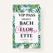 Badge Palm Bachelorette Parti de verdure tropicale PASS  (Devant)