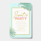 Badge Palmier Flamant Tropical Doux 16 ID922 (Arrière)