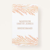 Badge Pampas Grass Mariage Fun VIP Creative Place Card (Dos)