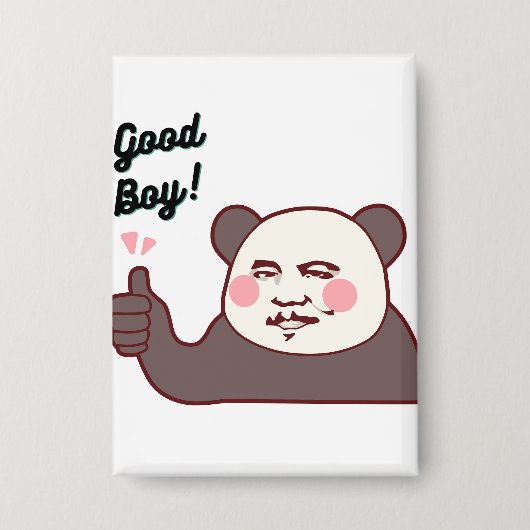 Badge Panda pouce levé mème drôle (Recto)