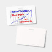 Badge Panique du marché stock (Avant & arrière)