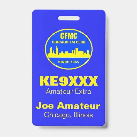 Badge Panneau d'appel vertical du CMFC et insigne de nom (Avant)