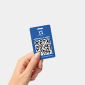 Badge Panneau de salon professionnel avec code QR bleu (Manuel / portable)