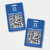 Badge Panneau de salon professionnel avec code QR bleu (Avant & arrière)