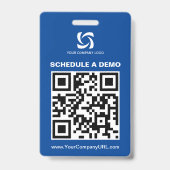 Badge Panneau de salon professionnel avec code QR bleu (Arrière)