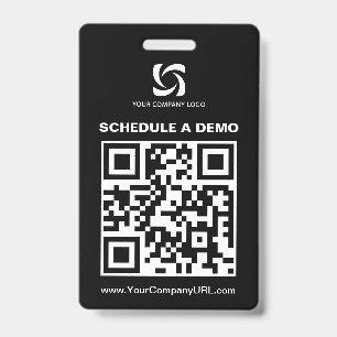 Badge Panneau de salon professionnel avec code QR noir