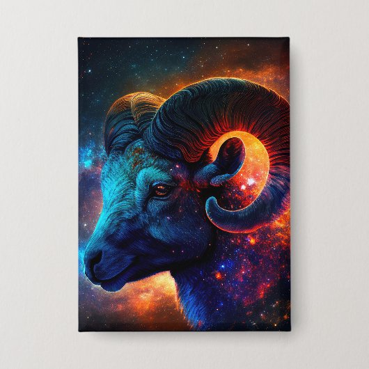 Badge Panneau étoile Zodiac Aries - Bouton Rectangle (Recto)