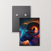 Badge Panneau étoile Zodiac Aries - Bouton Rectangle (Recto/Verso)