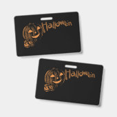Badge Papa's Posse of Halloween Jack o Lanterns (Avant & arrière)