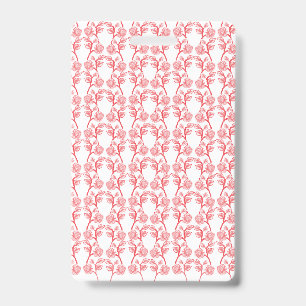 Badge Papier d'emballage rouge et rose avec une répétiti