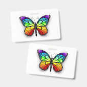 Badge Papillon arc-en-ciel monarque (Avant & arrière)