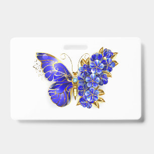 Badge Papillon de saphir de fleur