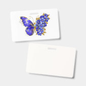 Badge Papillon de saphir de fleur (Avant & arrière)