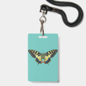 Badge Papillon jaune et noir (Dos avec cordon)