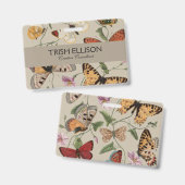 Badge Papillon Moth Nature Collection Dessin (Avant & arrière)