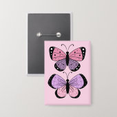Badge Papillon rose et violet (Recto/Verso)