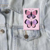 Badge Papillon rose et violet (Insitu)